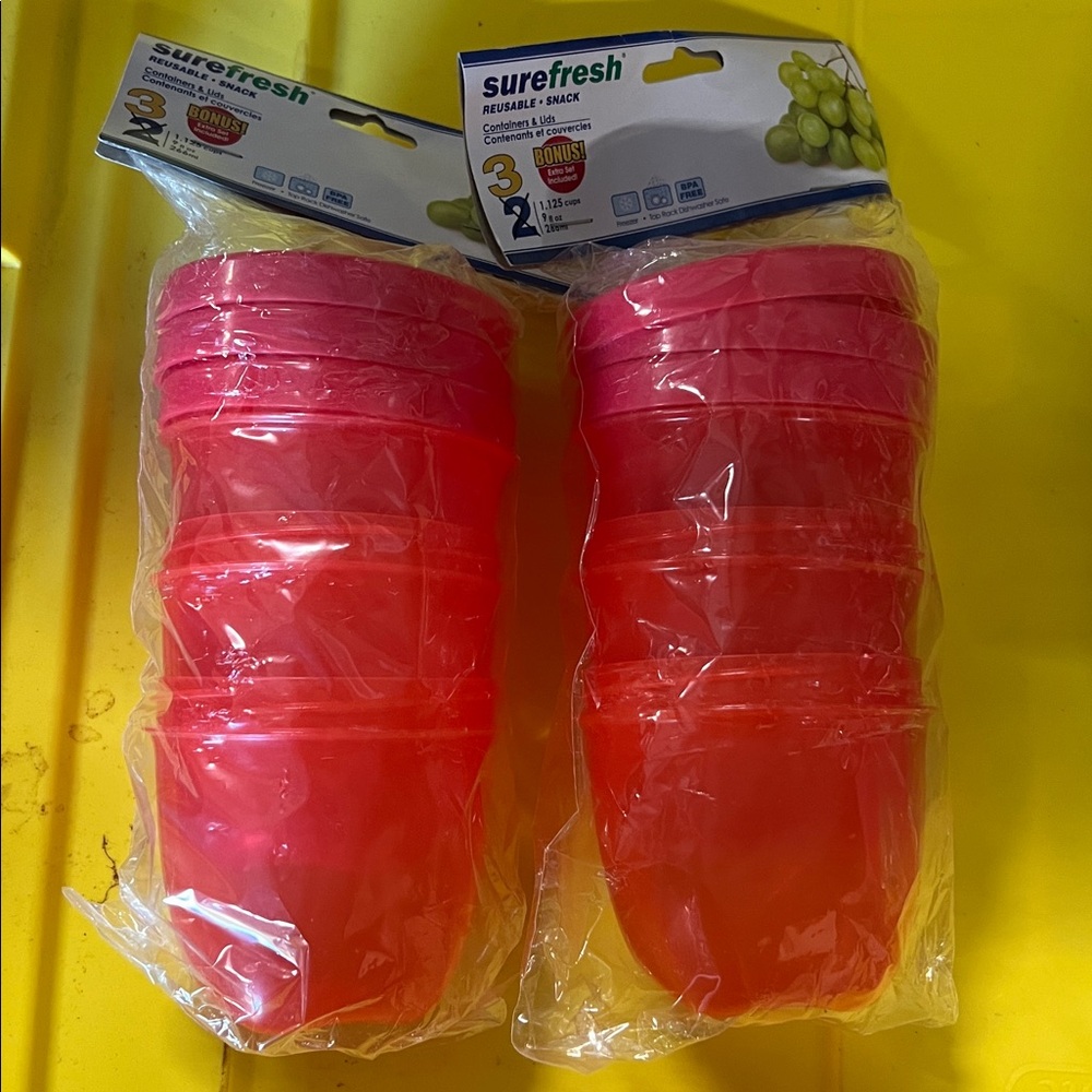 2 packs sure fresh mini clear containers 3 each